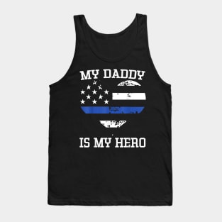 Thin Blue Line Heart Flag Police Officer Support Tank Top